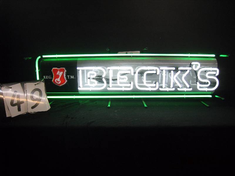 lot 49 image: Becks neon - like new 38 w x 11 h