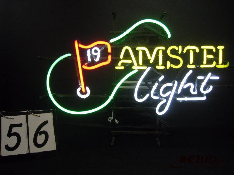 lot 56 image: Amstel Light 19th hole neon, perfect for the golf fan, great Fathers Day gift 29 w x 19 h