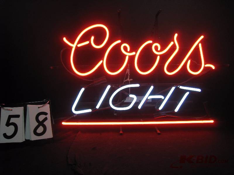 lot 58 image: Coors Light neon 28 w x 19 h