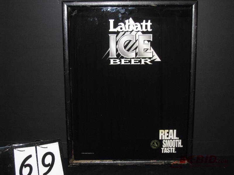 lot 69 image: Labatt Ice Beer black mirror 20 w x 26 h