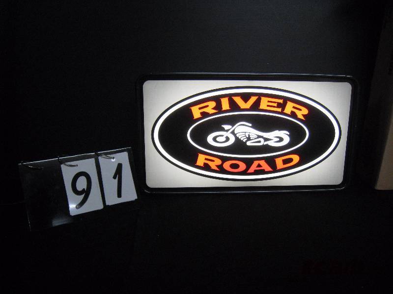 lot 91 image: River Road Motorcycle plastic light up - New in Box 24 w  x 13 x 4