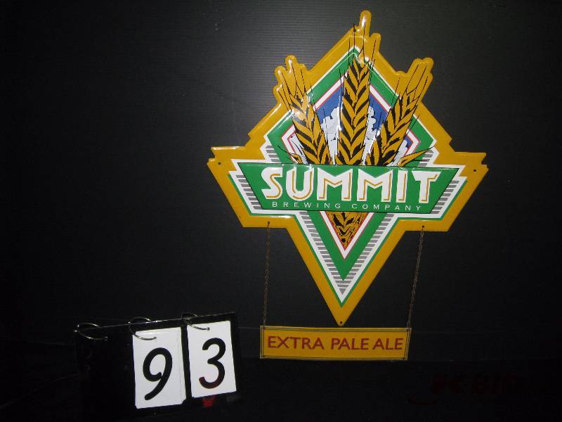 lot 93 image: Summit Extra Pale Ale tin tacker  21 w x 27 h