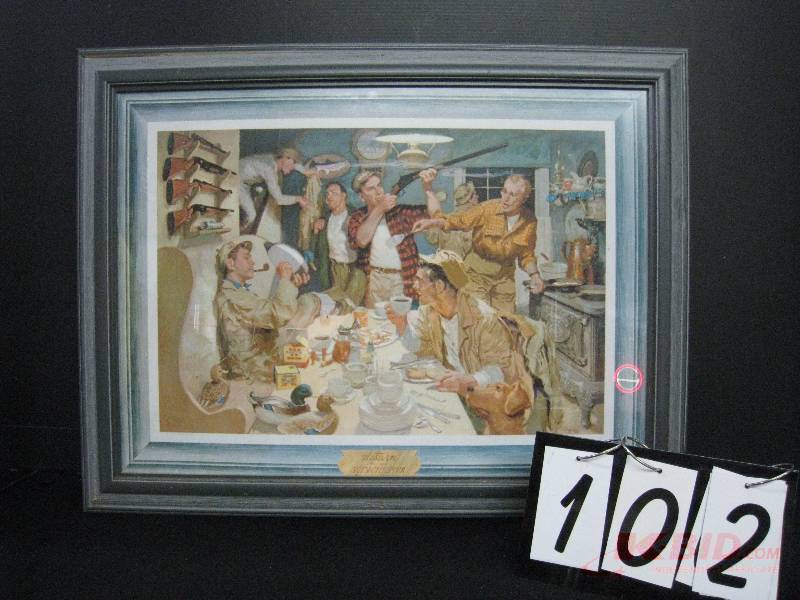 lot 102 image: Winchester  Western, framed print 31 w x 24 h