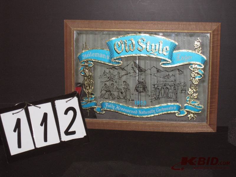 lot 112 image: Old Style mirror. (white curtain in background reflection of mirror not part of graphics) 20 w x 14 h