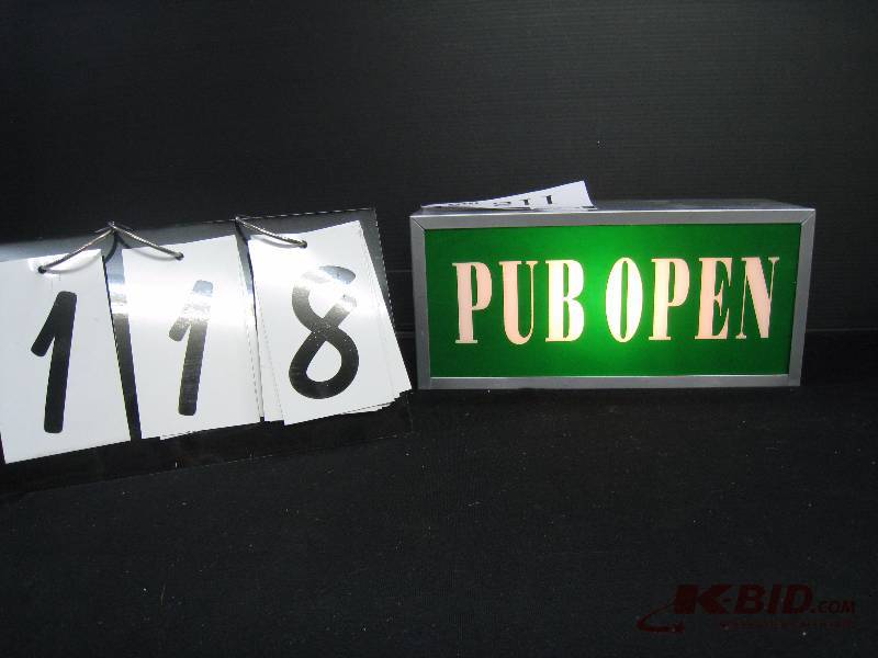 lot 118 image: Pub Open  Pub Closed light up sign 12 w x 6 h