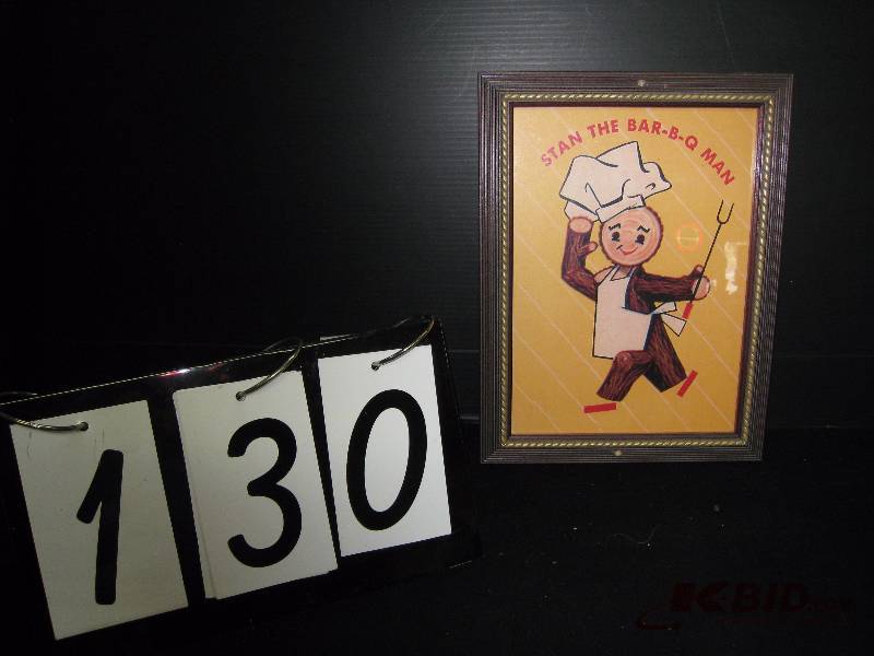 lot 130 image: Stan The B.B.Q. Man framed print 9 w x 12 h