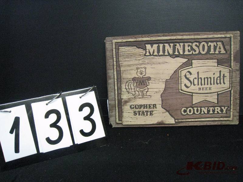 lot 133 image: Schmidt Minnesota Gopher - plastic vacuuform sign, couple of cracks but cool 16 w x 11 h