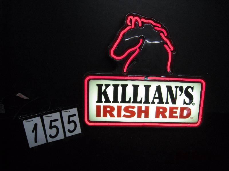 lot 155 image: Killians horse head neon sign - cool 26 w x 24 h