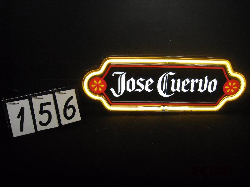 lot 156 image: Jose Quervo neon sign 28 w x 11 h