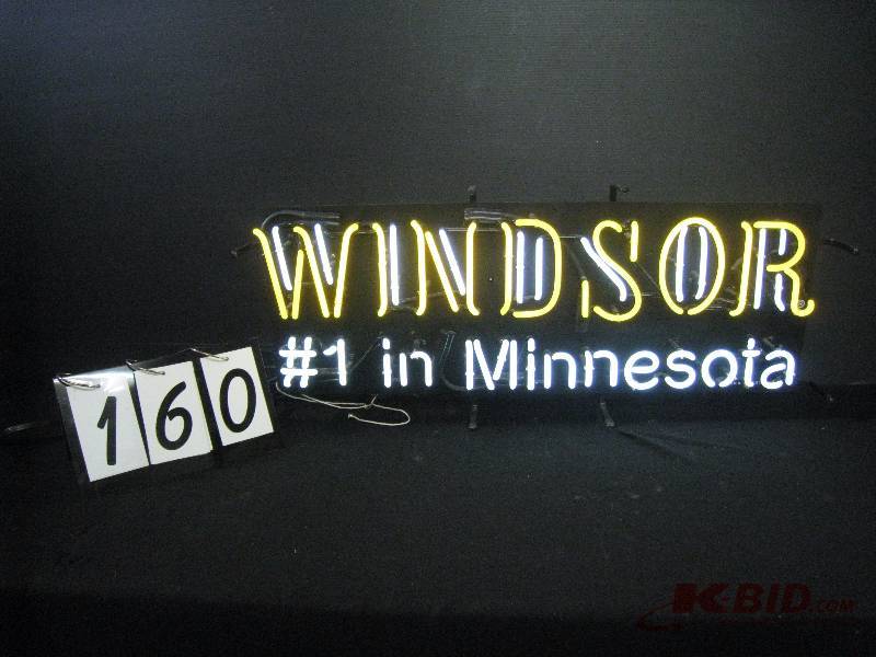 lot 160 image: Windsor #1 in Minnesota - rare liquor sign, like new 35 w x 14 h