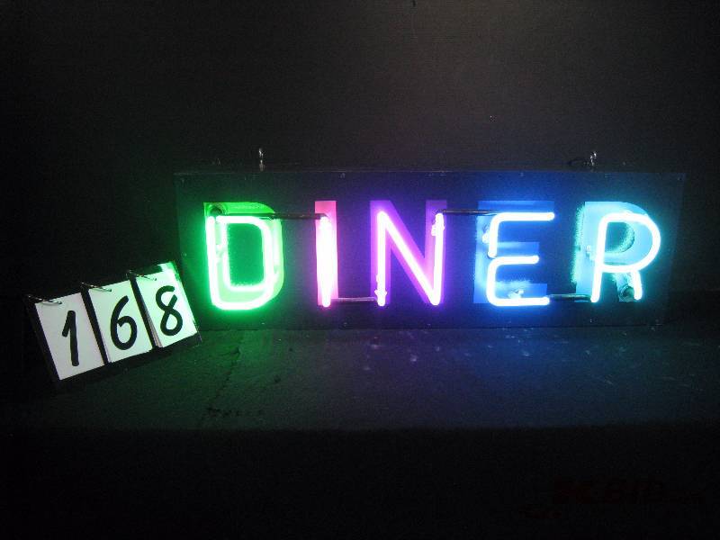 lot 168 image: Diner - rainbow colored neon - great for your diner or soda shop collection 38 w x 12 h