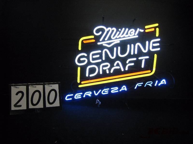 lot 200 image: Miller Geniune Draft Cerveza Fria neon - new in box 26 w x 21 h