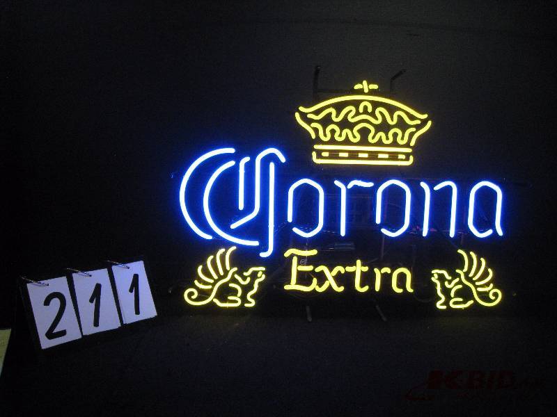 lot 211 image: Corona Extra crown & griffins neon - like new 33 w x 23 h