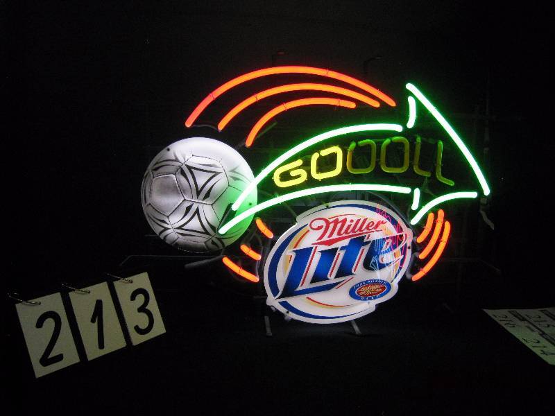 lot 213 image: Miller Lite Go-oo-oal - animated neon, like new 32 w x 23 h