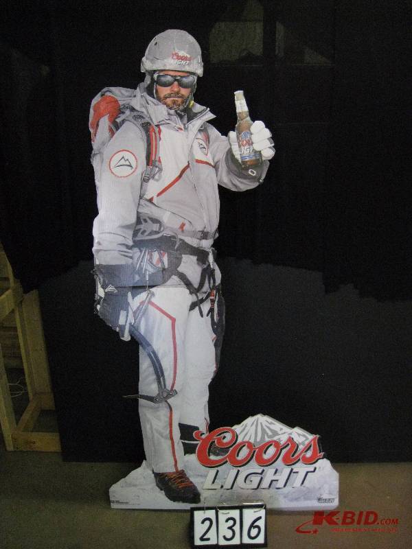 lot 236 image: Coors Light Mountain Climber, cardboard cutout 36 w x 71 h