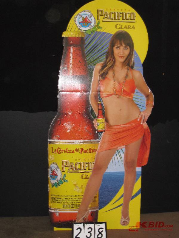 lot 238 image: Pacifico Clara - orange, cardboard cutout 34 w x 76 h