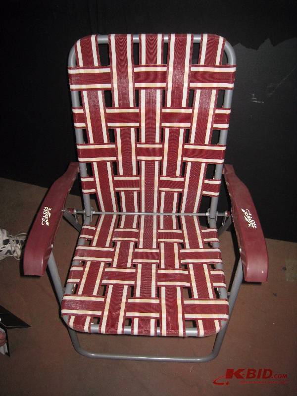 lot 248 image: Schlitz lawn chair - this is a well-made, sturdy chair with a powder-coated steel frame, with a smooth collapsing hinge