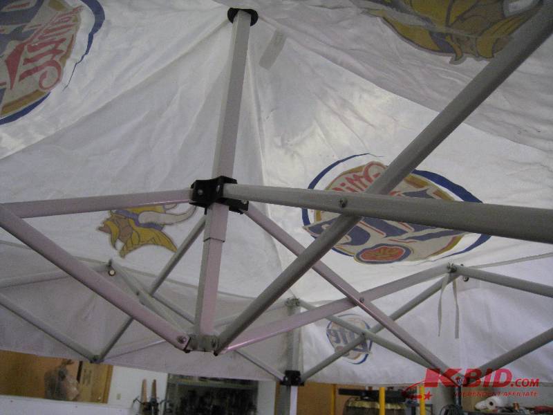 lot 251 image: Miller Lite  Vikings Pop-Up canopy with 6  headroom 60 w x 60 h