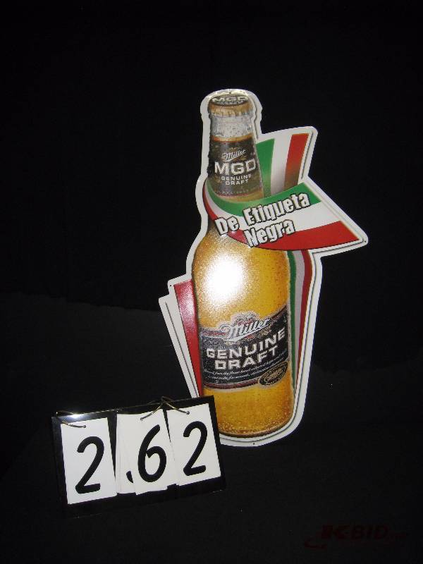 lot 262 image: Miller Genuine Draft Negra tin tacker  18 w x 29 h