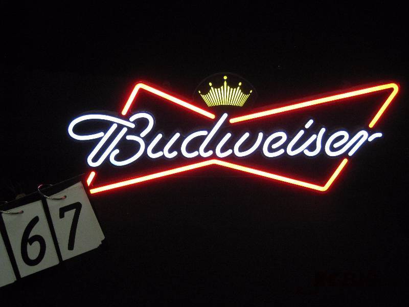lot 267 image: Budweiser LED sign  faux neon - looks new, just dusty 30 w x 12 h