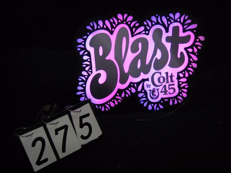 lot 275 image: Colt 45 Blast color changing psychedelic LED light-up 22 w x 17 h