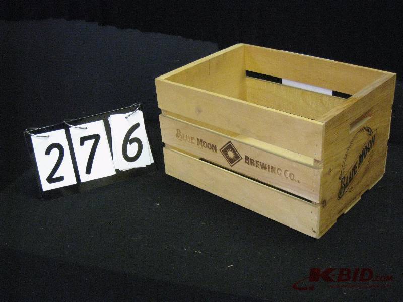 lot 276 image: Blue Moon wooden crate 16 w x 10 h x 12 d