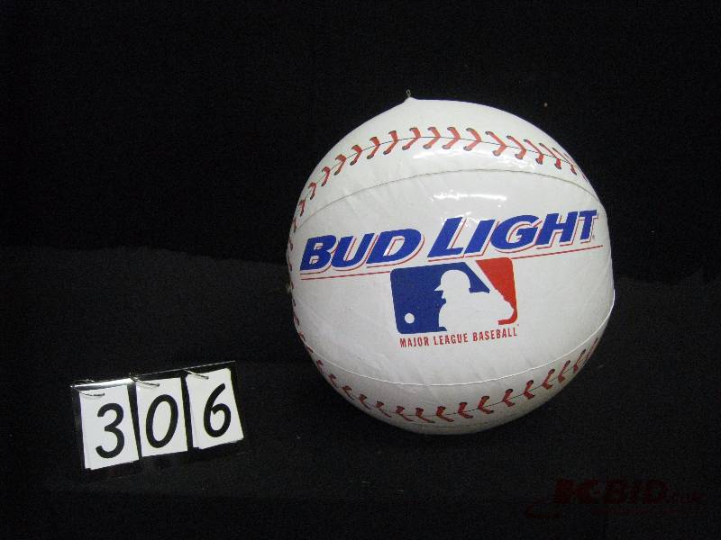 lot 306 image: Bud Light inflatable baseball 22 diam.