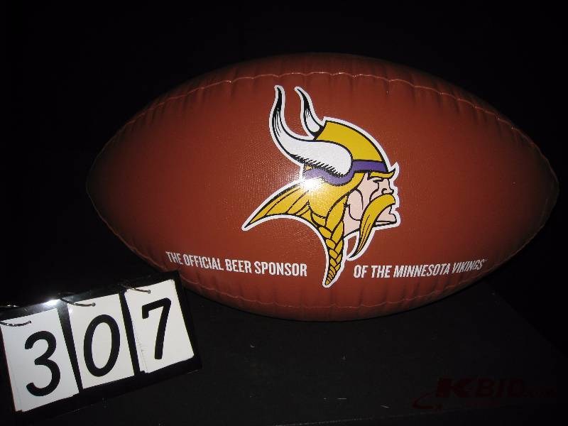 lot 307 image: Miller Lite Vikings inflatable football 18 w x 34 h