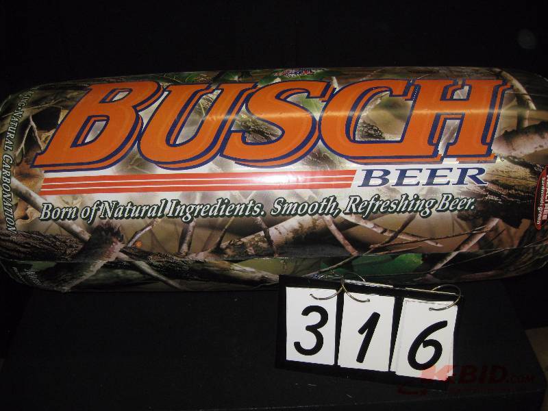 lot 316 image: Busch inflatable forest  camouflage beer can 14 w x 37 h