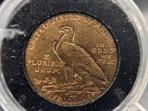 1909 Indian Head Half Eagle $5 Gold Coin