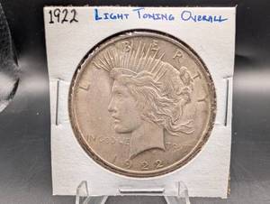 1922 Peace Silver Dollar Light Toning