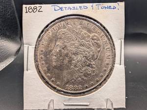 1882 Morgan Silver Dollar Detailed Toned