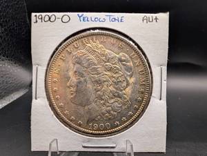 1900-o Morgan Dollar Yellow Tone Au