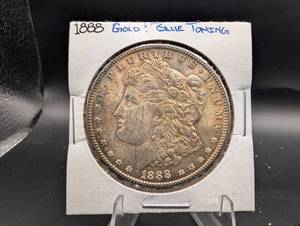 1888 Morgan Silver Dollar Blue Toning