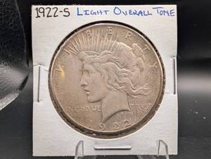 1922-s Peace Silver Dollar Light Overall Tone