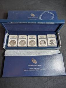 U.s. Mint American Eagle 25th Anniversary Silver Coin Set (Lot of 5)