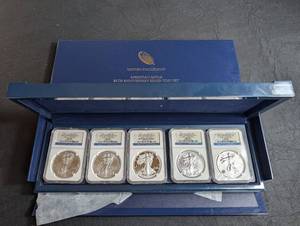 2011 United States Mint American Eagle 25th Anniversary Silver Coin Set (Lot of 5)