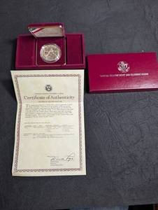 1988 U.s. Olympic Proof Silver Dollar With Coa and Case