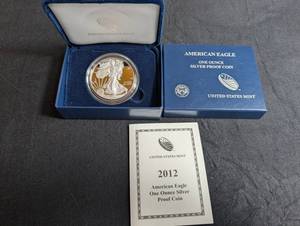 2012 American Eagle One Ounce Silver Proof Coin W Mint With Box & Coa
