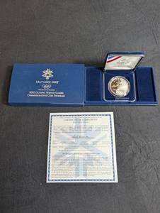 2002 Salt Lake Olympic Proof Silver Dollar Coin Set With Box & Coa