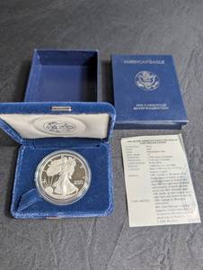 1994 Silver American Eagle Proof Dollar Coin With Box & Certificate