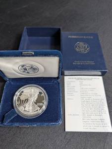 1998 Silver American Eagle Proof Coin With Box & Coa