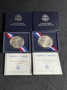 1991 Uso Silver Dollar Uncirculated (Lot of 2)