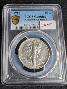 1919 Walking Liberty Half Dollar Pcgs Genuine Cleaned Xf Detail