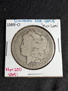 1888-o Morgan Silver Dollar Vam-4 Hot Lips Variety