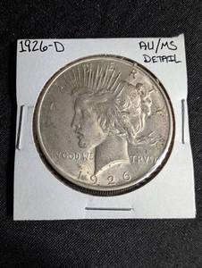 1926-d Peace Silver Dollar Aums Detail
