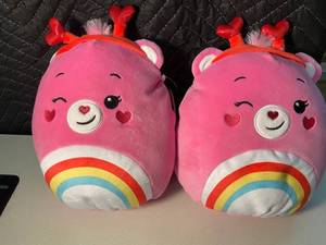 A1 - Squishmallows Care Bears Cheer Bear Plush Pair (Lot of 2)