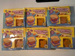 C2 - Crazy Fun Squishy Stack Flingers Peanut Butter & Jelly Sensory Toys (Lot of 6)