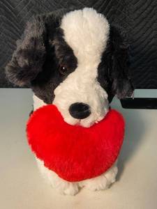 C4 - Plush Puppy Holding Red Heart