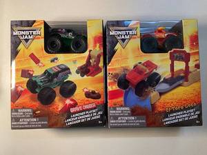 D2 - Monster Jam Grave Digger & El Toro Loco Launcher Playset (Lot of 2)